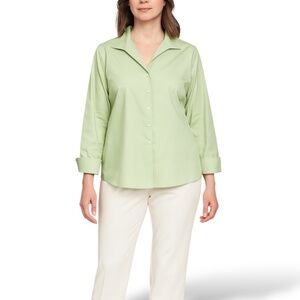 TALBOTS 100% Cotton Wrinkle Resistant Button Front Shirt Turn Back Cuffs Sz 16